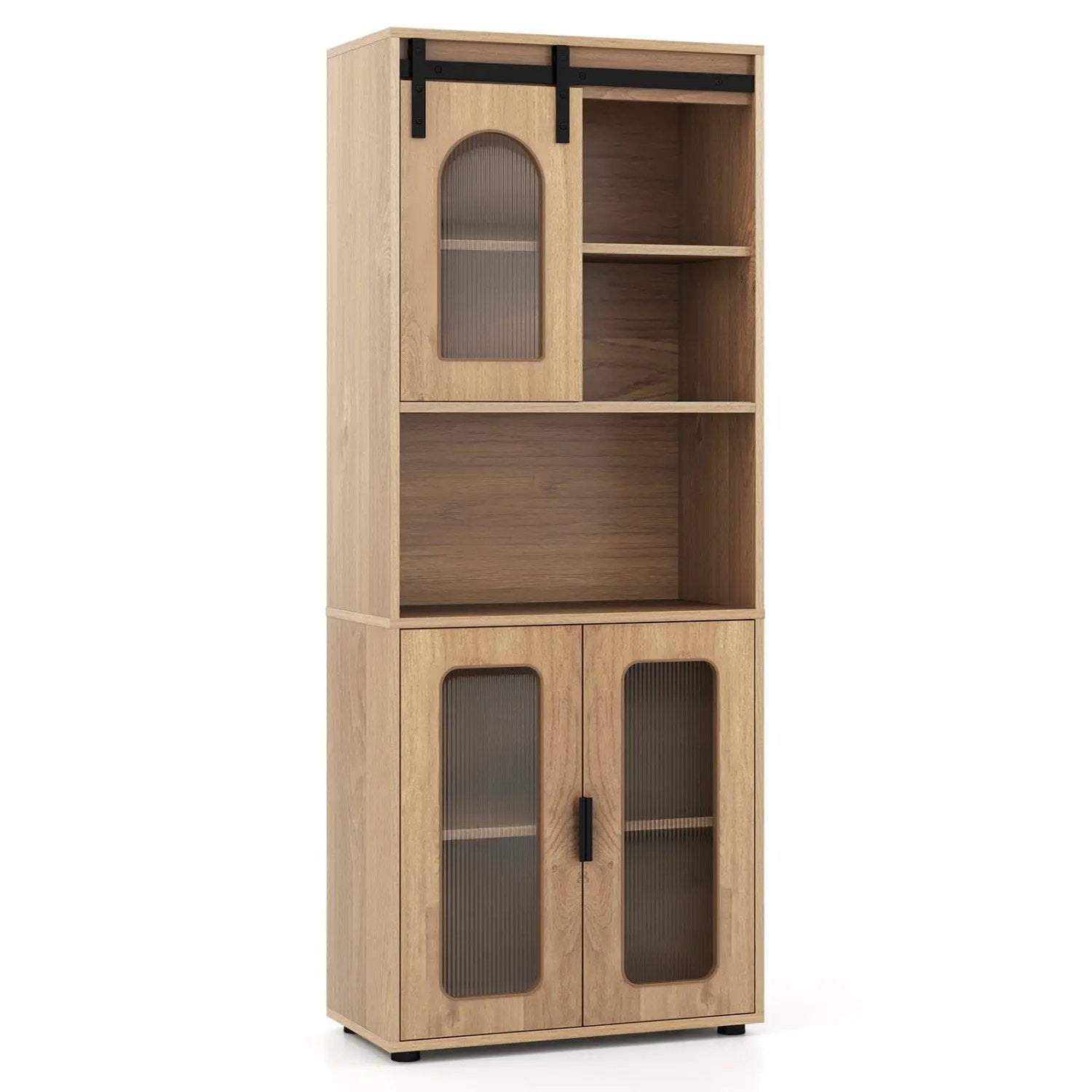 Farmhouse Bathroom Floor Cabinet with Sliding Barn Door by DirectDeals