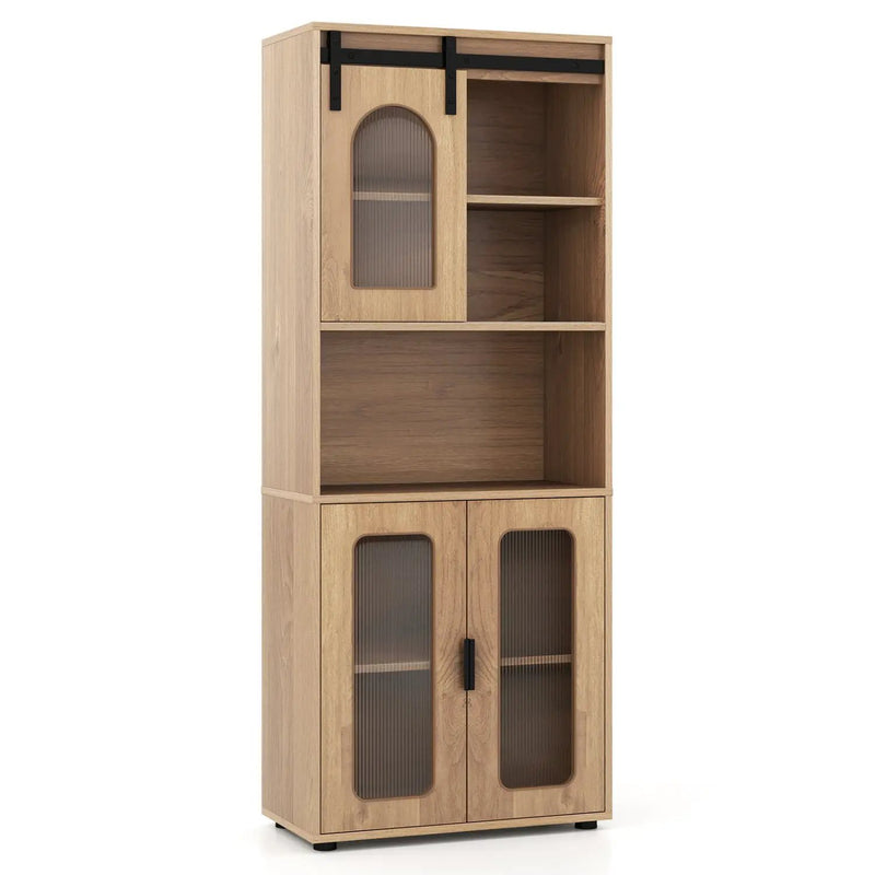 Farmhouse Bathroom Floor Cabinet with Sliding Barn Door by DirectDeals