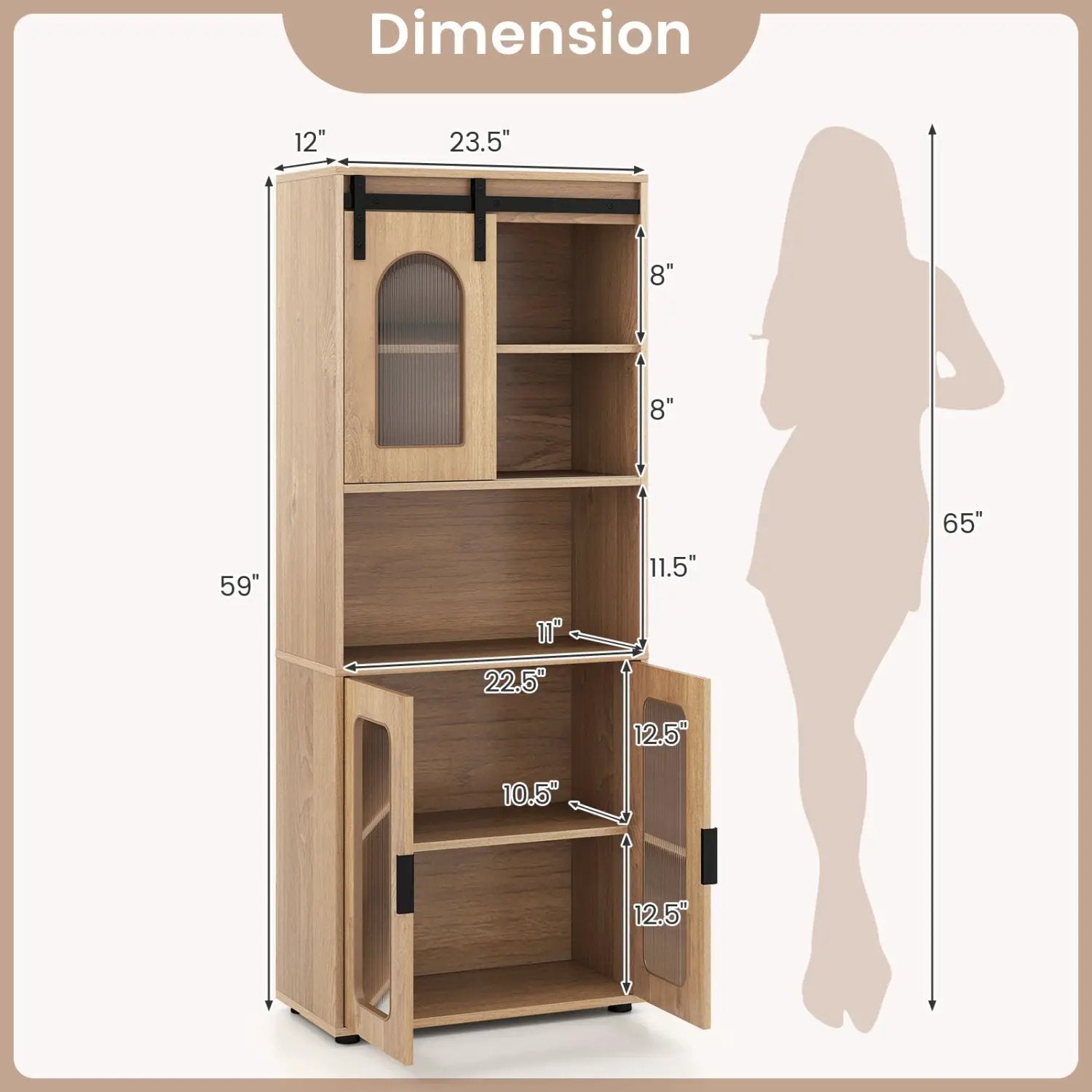Farmhouse Bathroom Floor Cabinet with Sliding Barn Door by DirectDeals