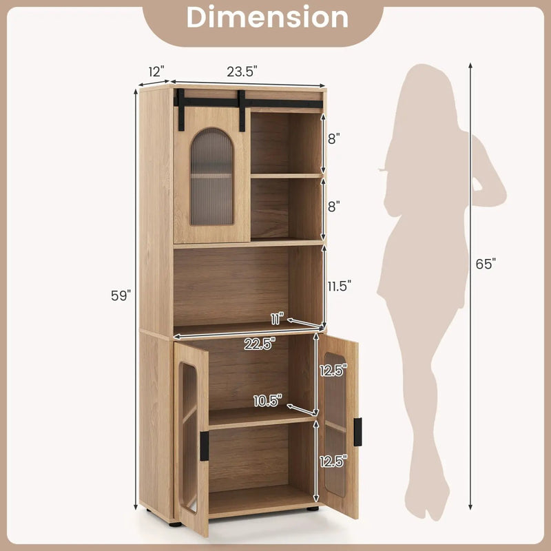 Farmhouse Bathroom Floor Cabinet with Sliding Barn Door by DirectDeals