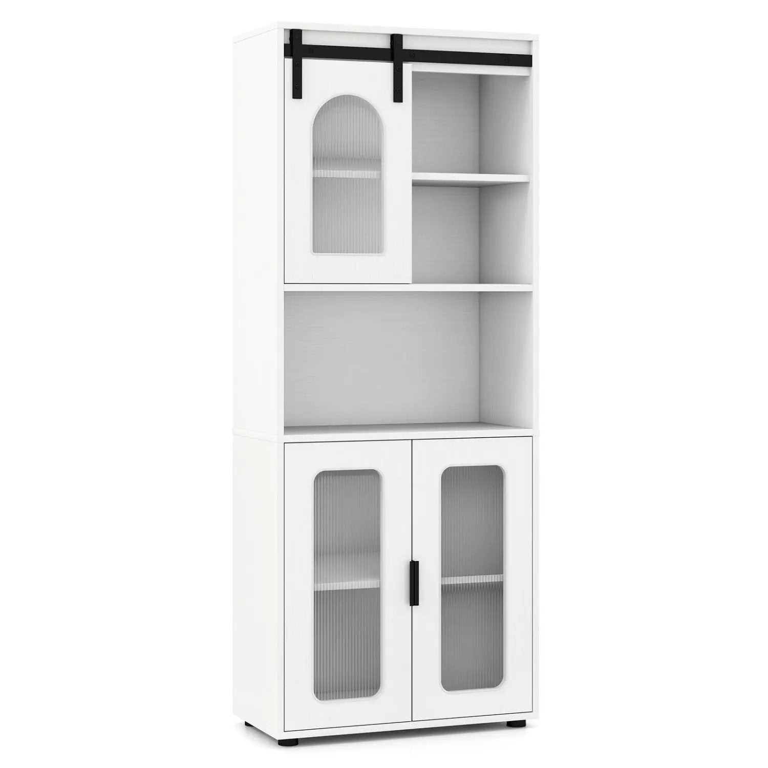 Farmhouse Bathroom Floor Cabinet with Sliding Barn Door by DirectDeals