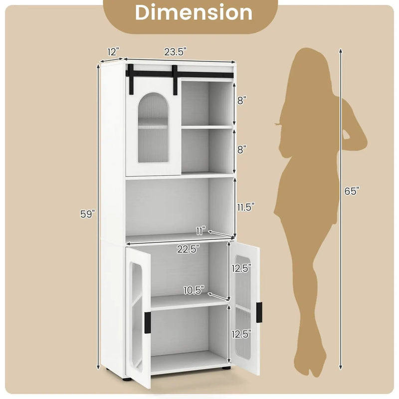 Farmhouse Bathroom Floor Cabinet with Sliding Barn Door by DirectDeals