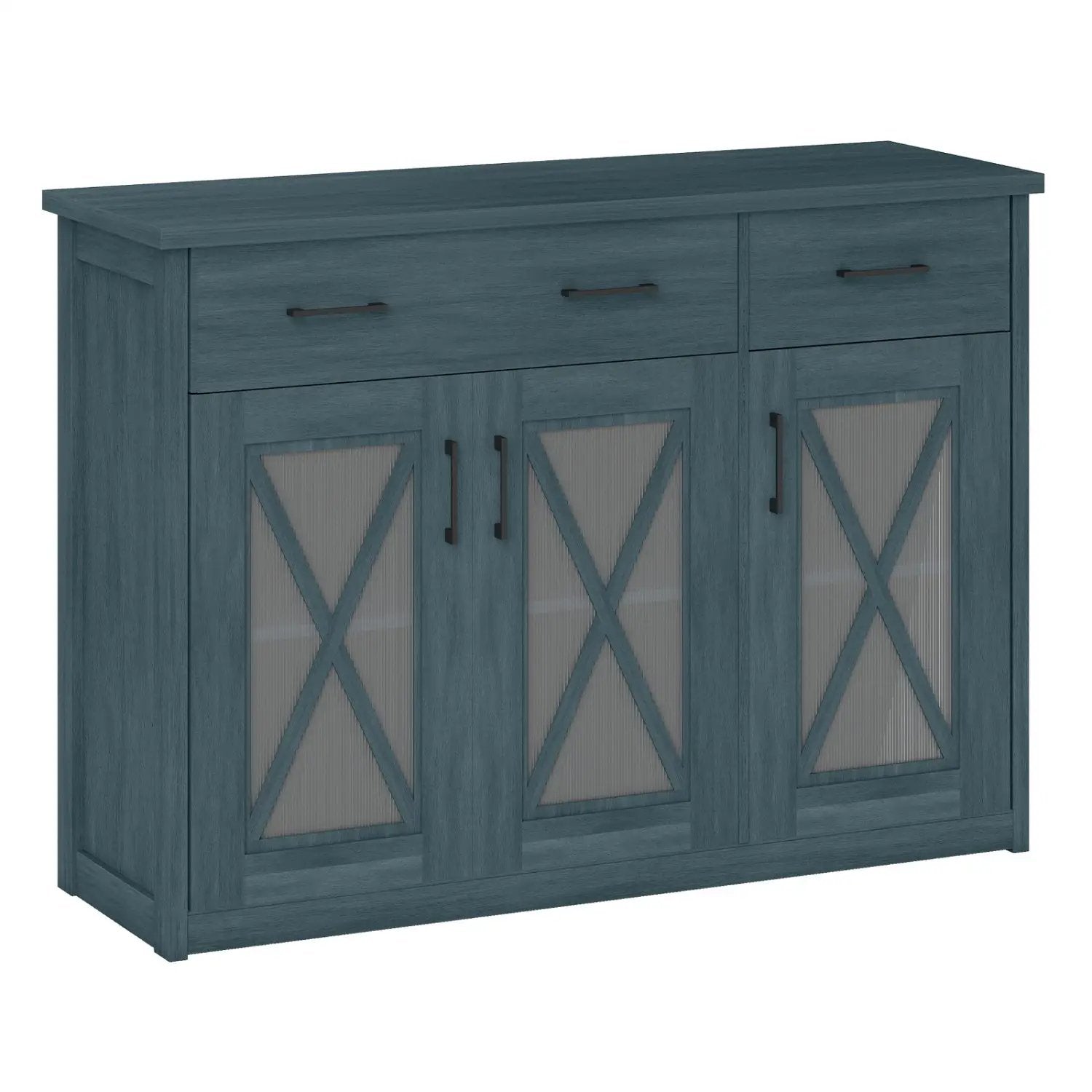 Farmhouse Buffet Sideboard 3-Door Kitchen Storage Cabinet with 2 Drawers by DirectDeals