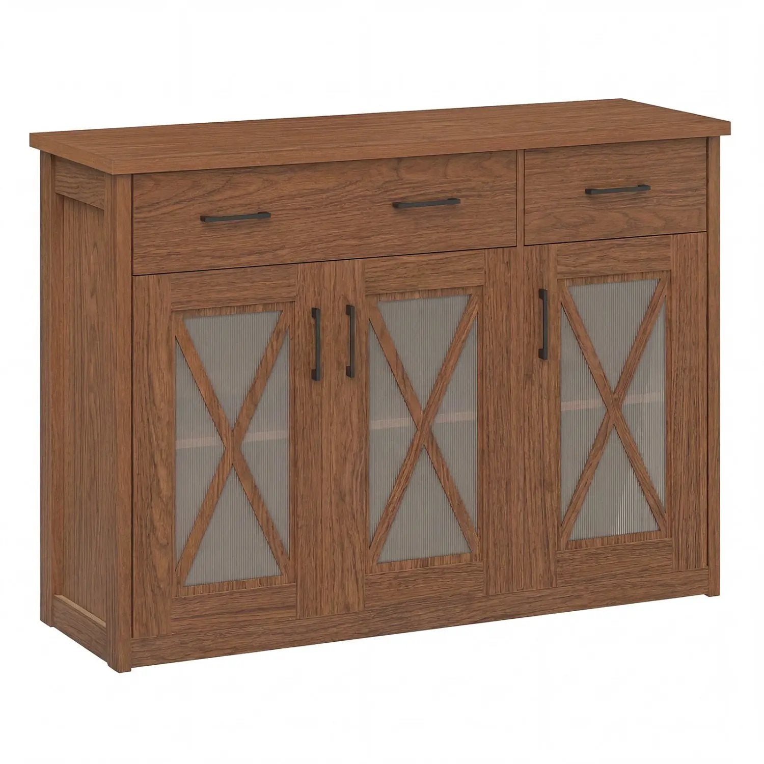 Farmhouse Buffet Sideboard 3-Door Kitchen Storage Cabinet with 2 Drawers by DirectDeals