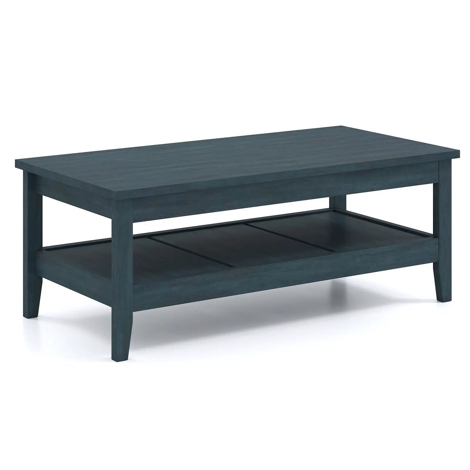 Farmhouse Coffee Table Rustic Cocktail Center Table with Thickened Tabletop by DirectDeals