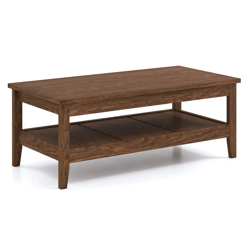 Farmhouse Coffee Table Rustic Cocktail Center Table with Thickened Tabletop by DirectDeals