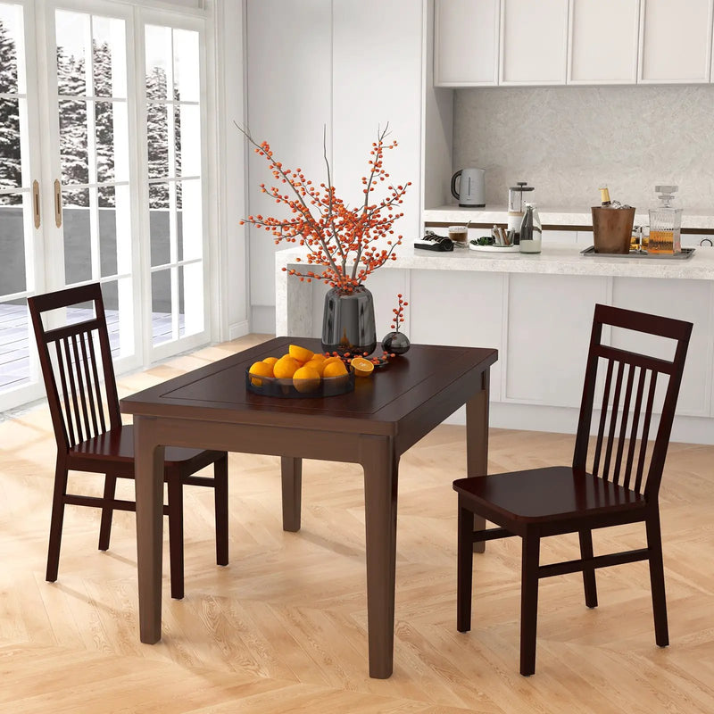 Set of 2 Farmhouse Dining Chair with Slanted High Backrest by DirectDeals