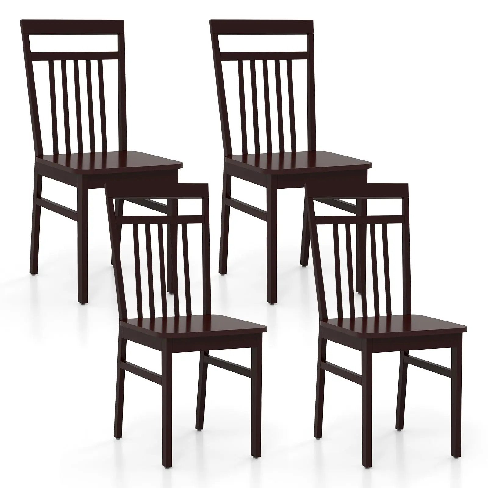 Set of 2 Farmhouse Dining Chair with Slanted High Backrest by DirectDeals