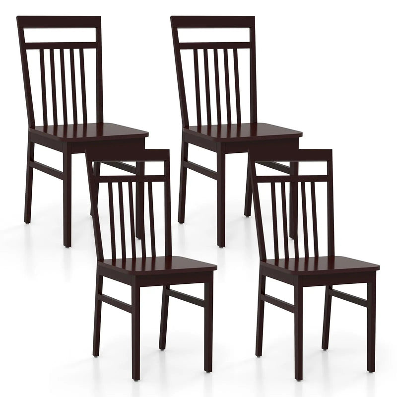 Set of 2 Farmhouse Dining Chair with Slanted High Backrest by DirectDeals