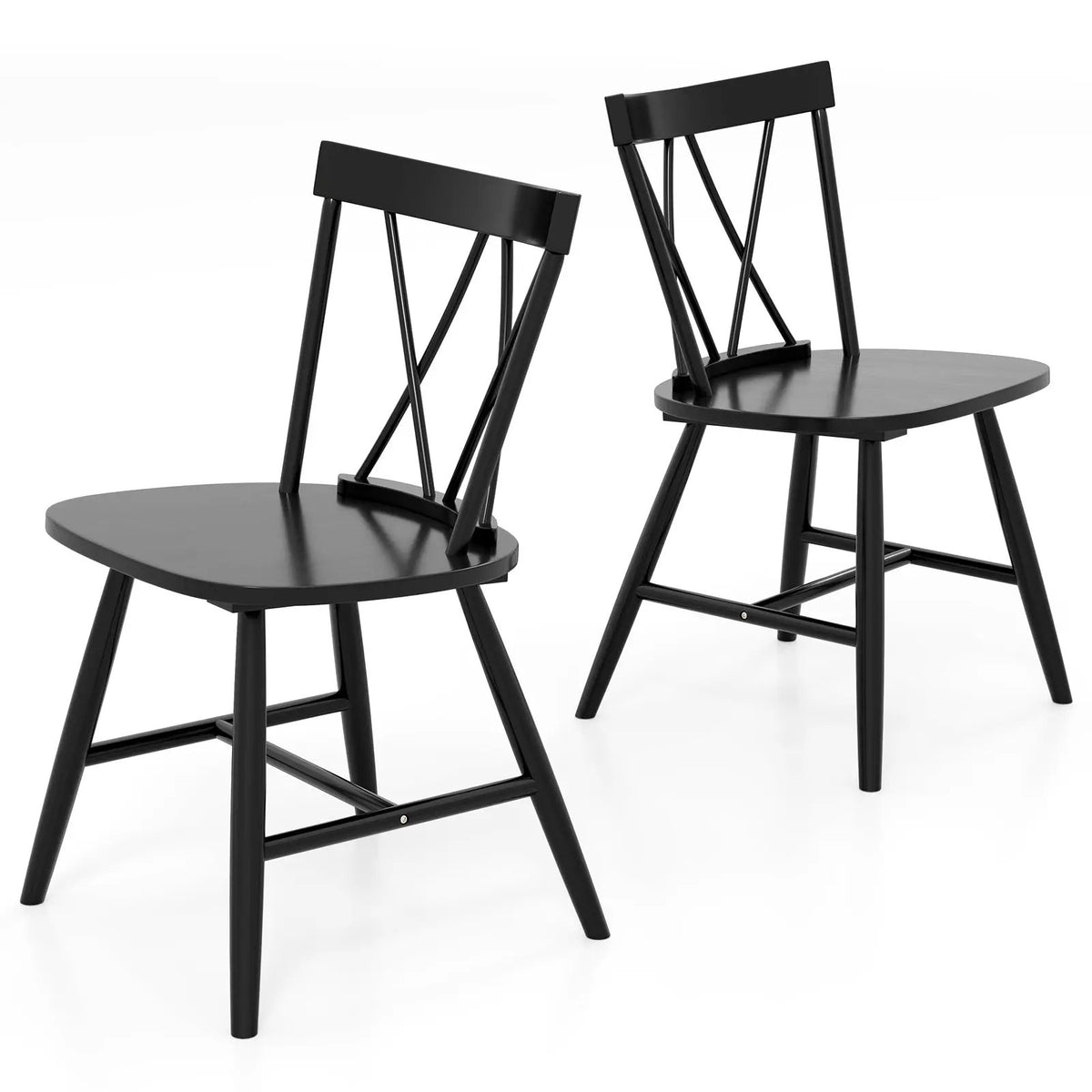 Farmhouse Kitchen Dining Chair Set of 2 with Rubber Wood Frame by DirectDeals