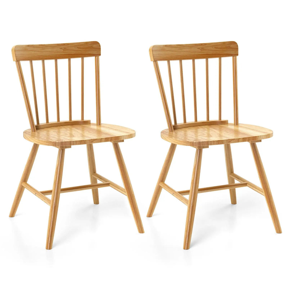 Farmhouse Kitchen Chair Set of 2 with Rubber Wood Frame by DirectDeals