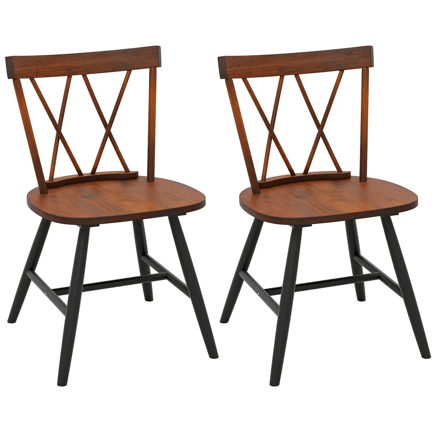 Farmhouse Kitchen Dining Chair Set of 2 with Rubber Wood Frame by DirectDeals