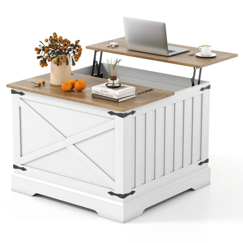 Farmhouse Lift Top Coffee Table with Hidden Storage Compartment by DirectDeals