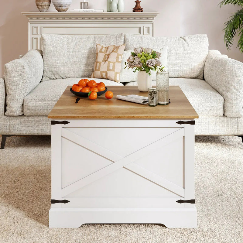 Farmhouse Lift Top Coffee Table with Hidden Storage Compartment by DirectDeals