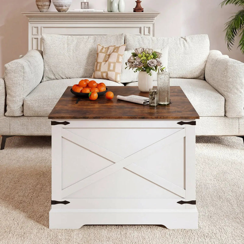 Farmhouse Lift Top Coffee Table with Hidden Storage Compartment by DirectDeals