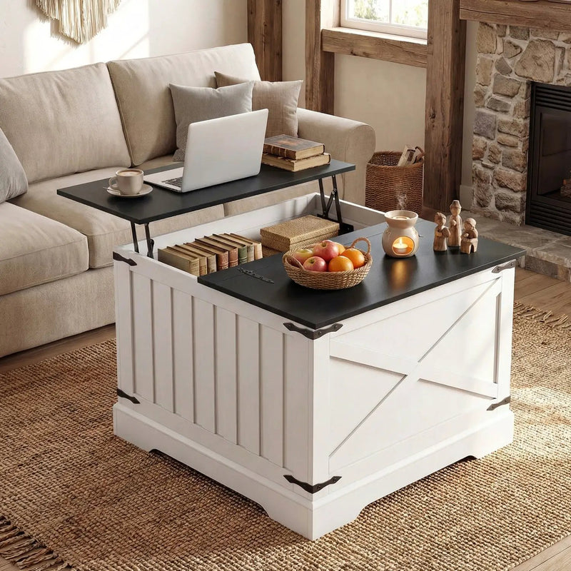 Farmhouse Lift Top Coffee Table with Hidden Storage Compartment by DirectDeals
