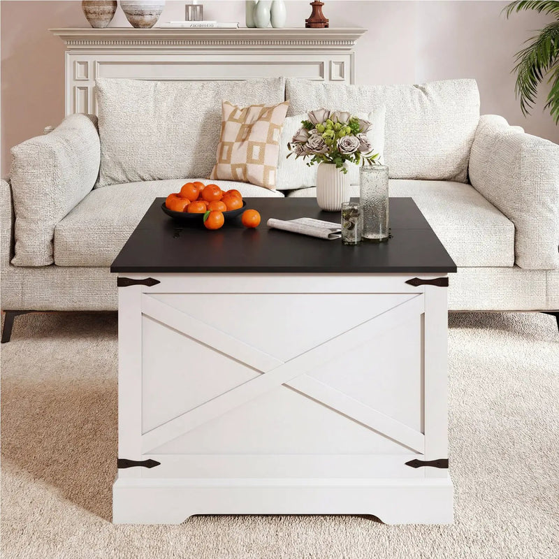 Farmhouse Lift Top Coffee Table with Hidden Storage Compartment by DirectDeals