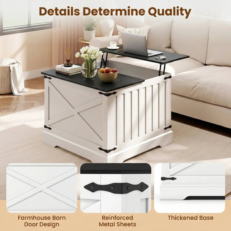 Farmhouse Lift Top Coffee Table with Hidden Storage Compartment by DirectDeals