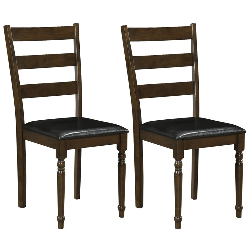 Upholstered Dining Chairs Set of 2 - Farmhouse Ladder Back by DirectDeals