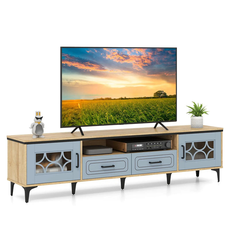 Farmhouse TV Stand for TVs up to 80 Inch with 2 Drawers by DirectDeals