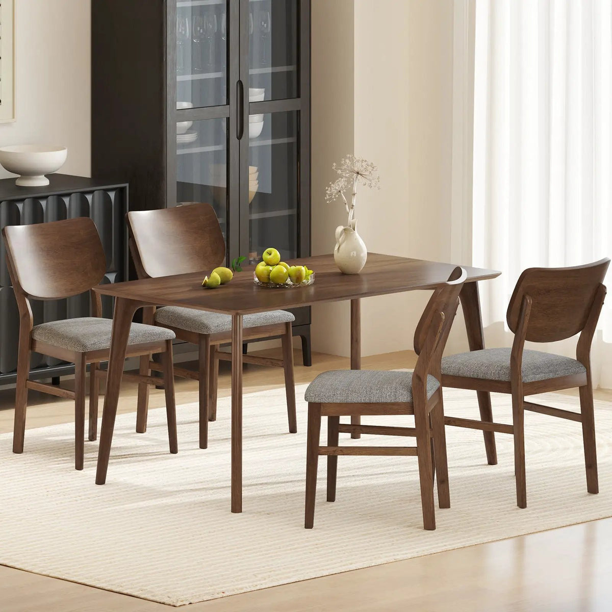 Farmhouse Upholstered Kitchen Chairs Set of 2 with Rubber Wood Frame by DirectDeals