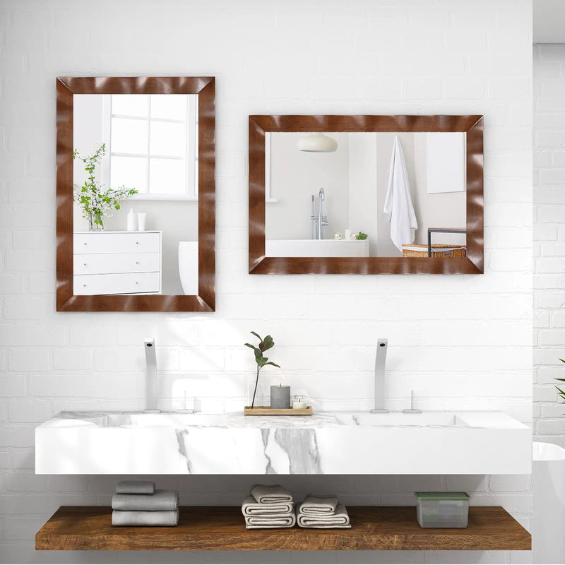 41.5 x 28 inches Farmhouse Wall Mirror with Solid Wood Frame by DirectDeals