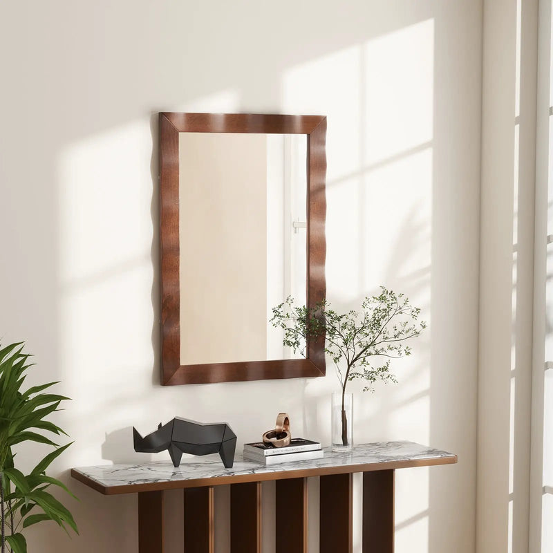 41.5 x 28 inches Farmhouse Wall Mirror with Solid Wood Frame by DirectDeals