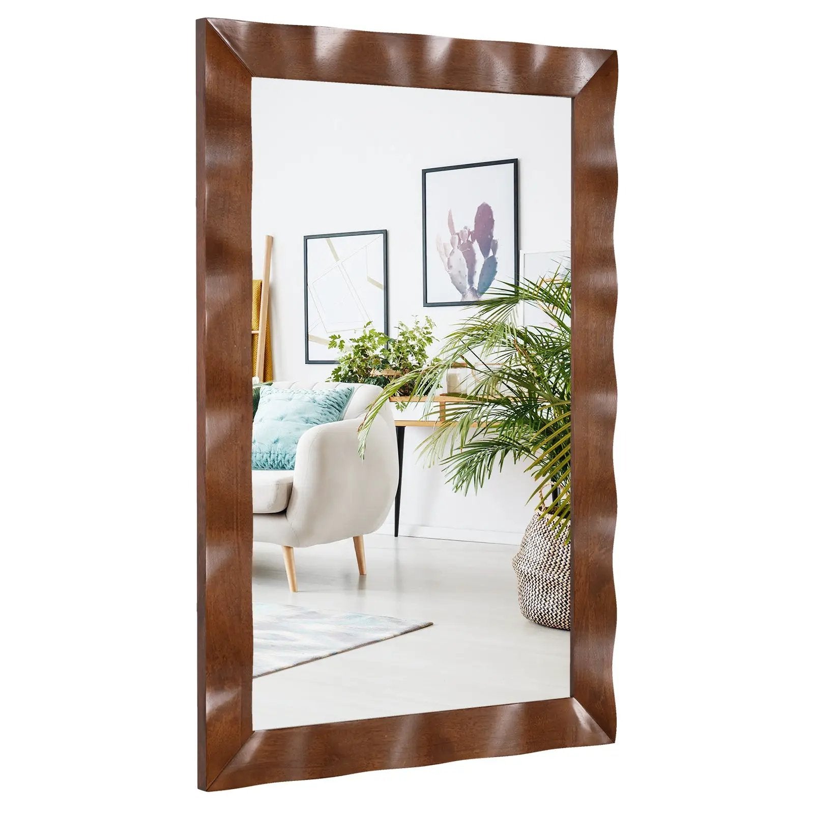 41.5 x 28 inches Farmhouse Wall Mirror with Solid Wood Frame by DirectDeals