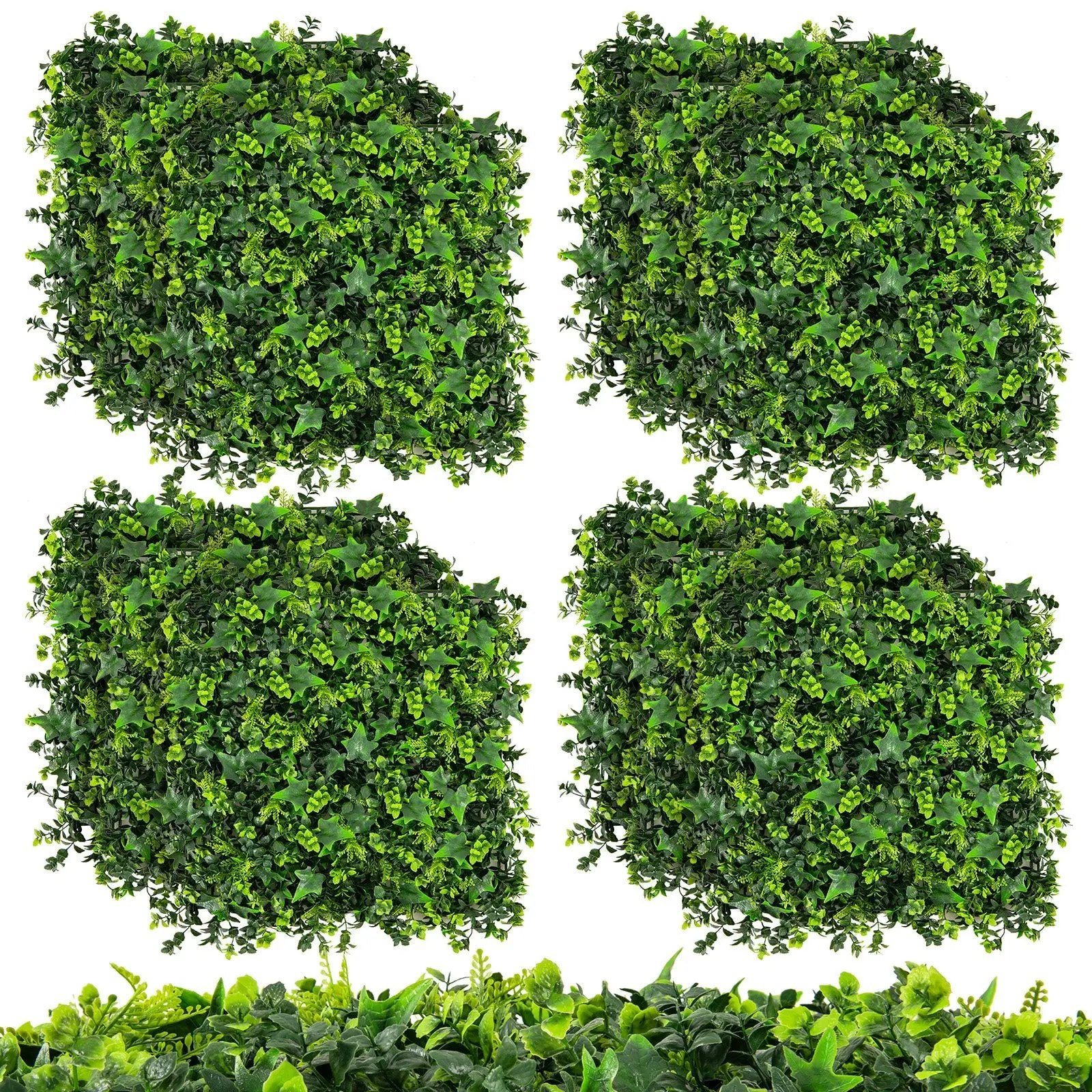 12 Pieces 20 x 20 Inch Artificial Greenery Foliage Panels with Insertable Branches by DirectDeals