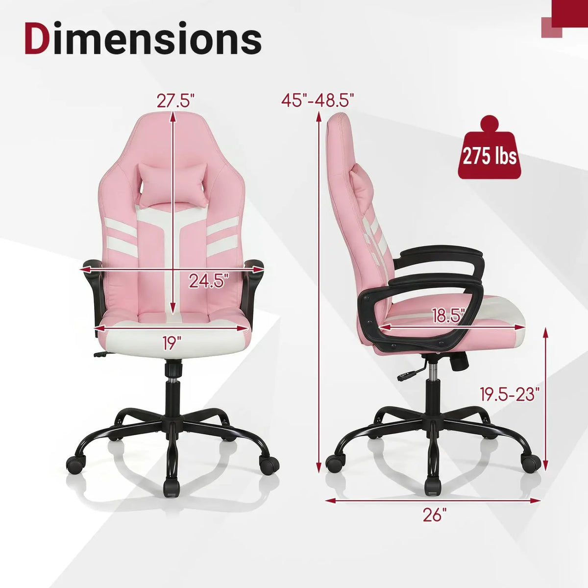 Ergonomic Gaming Chair with Removable Head Pillow & Rocking, photo 5 of 32