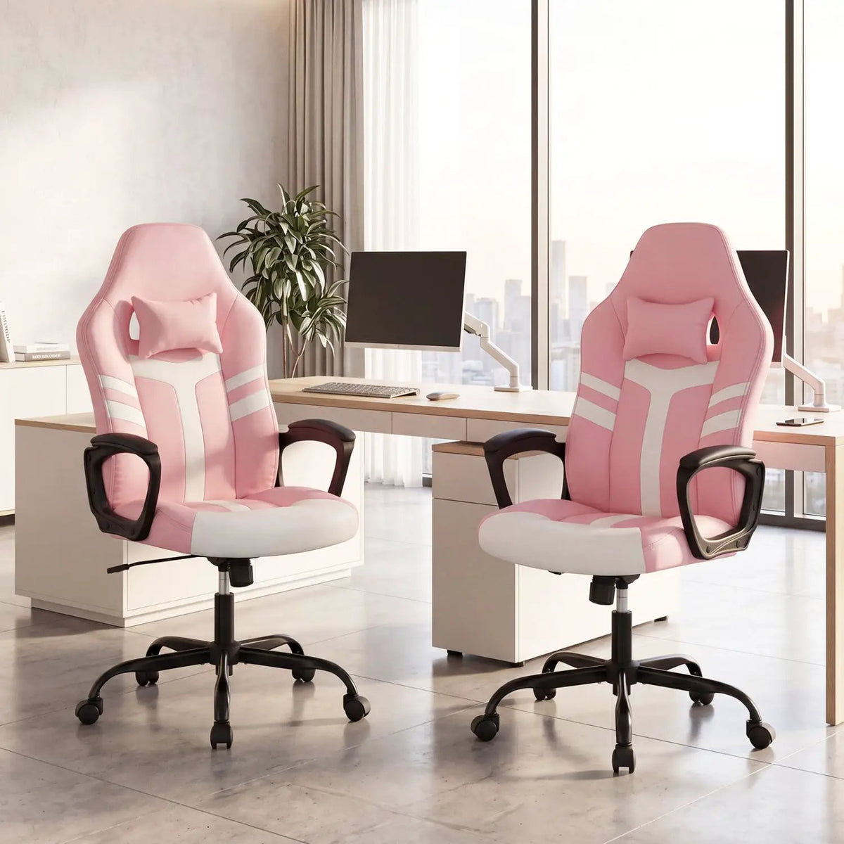 Ergonomic Gaming Chair with Removable Head Pillow & Rocking, photo 6 of 32