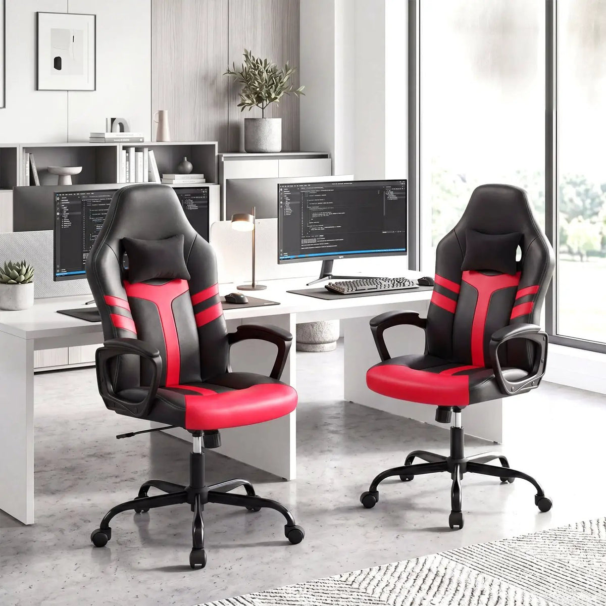 Ergonomic Gaming Chair with Removable Head Pillow & Rocking, photo 14 of 32