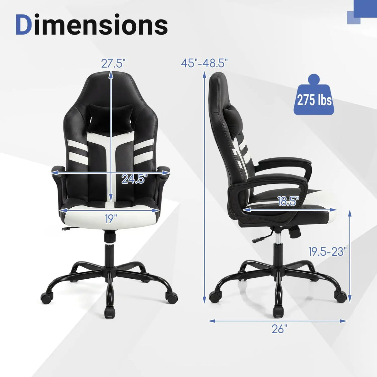 Ergonomic Gaming Chair with Removable Head Pillow & Rocking, photo 21 of 32