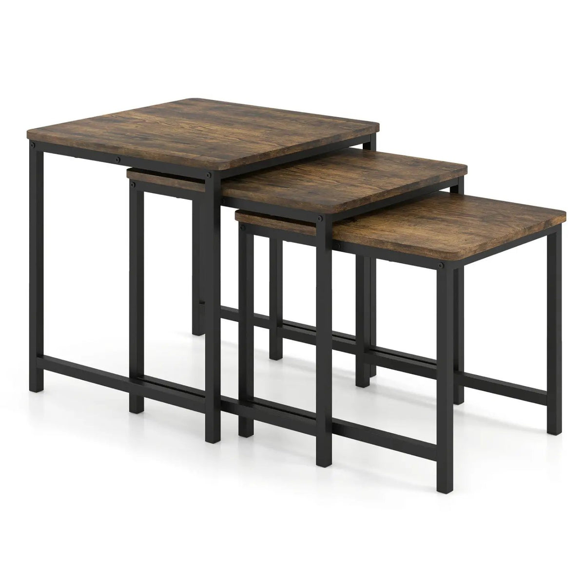 Nesting Tables Set of 3 with Faux Marble Top and Metal Frame, photo 11 of 16