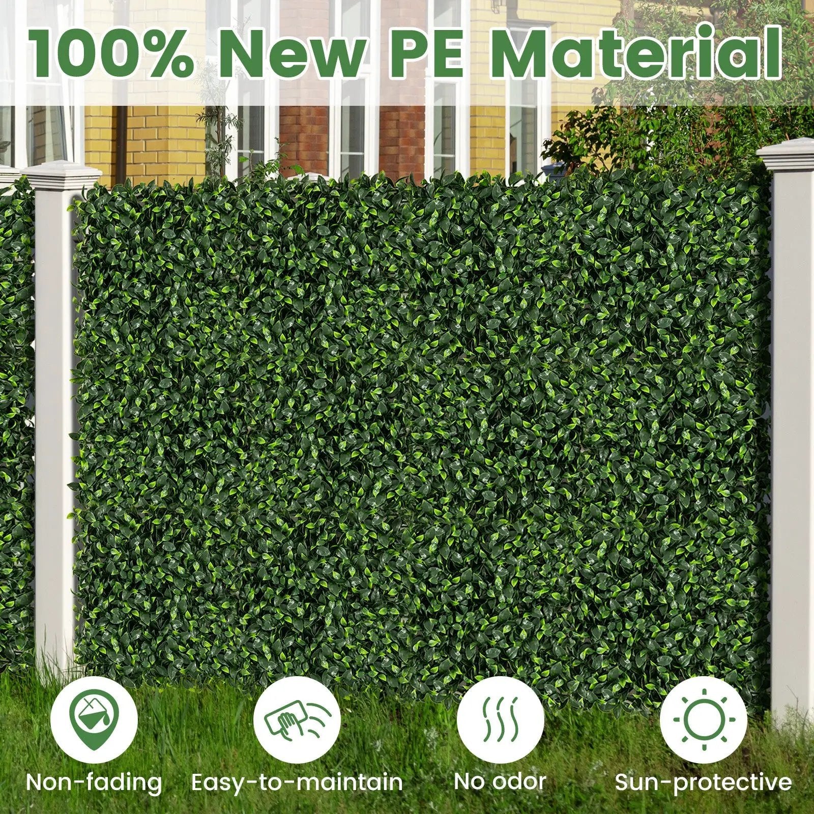 12 Pieces 20 x 20 Inch Artificial Topiary Gardenia Shrub Grass Panels by DirectDeals