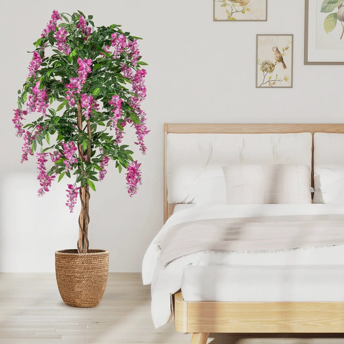 5.5 FT Faux Wisteria Plant in Nursery Pot with Blooming Flowers, photo 2 of 9