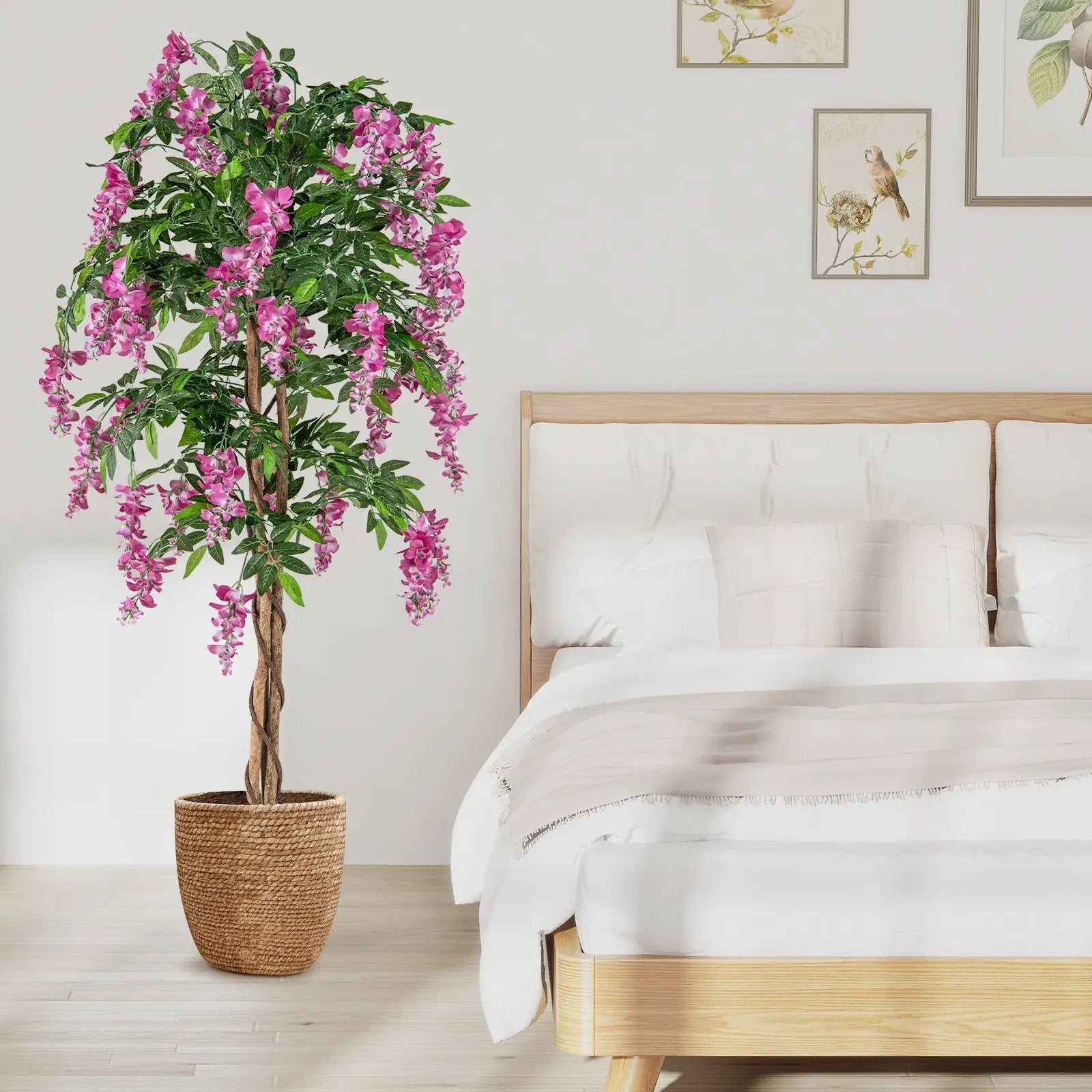 5.5 FT Faux Wisteria Plant in Nursery Pot with Blooming Flowers by DirectDeals