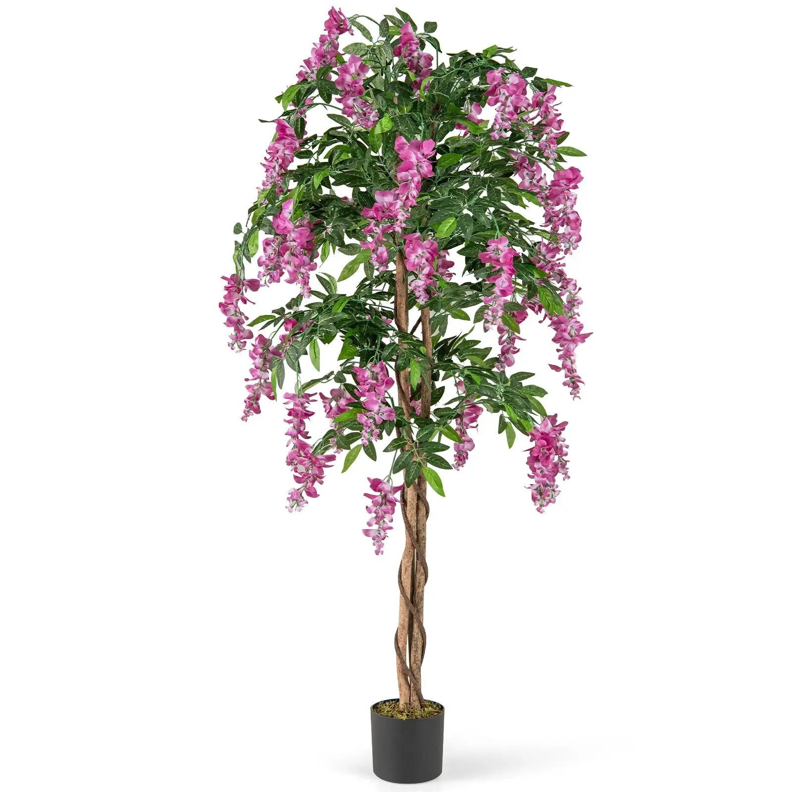 5.5 FT Faux Wisteria Plant in Nursery Pot with Blooming Flowers by DirectDeals