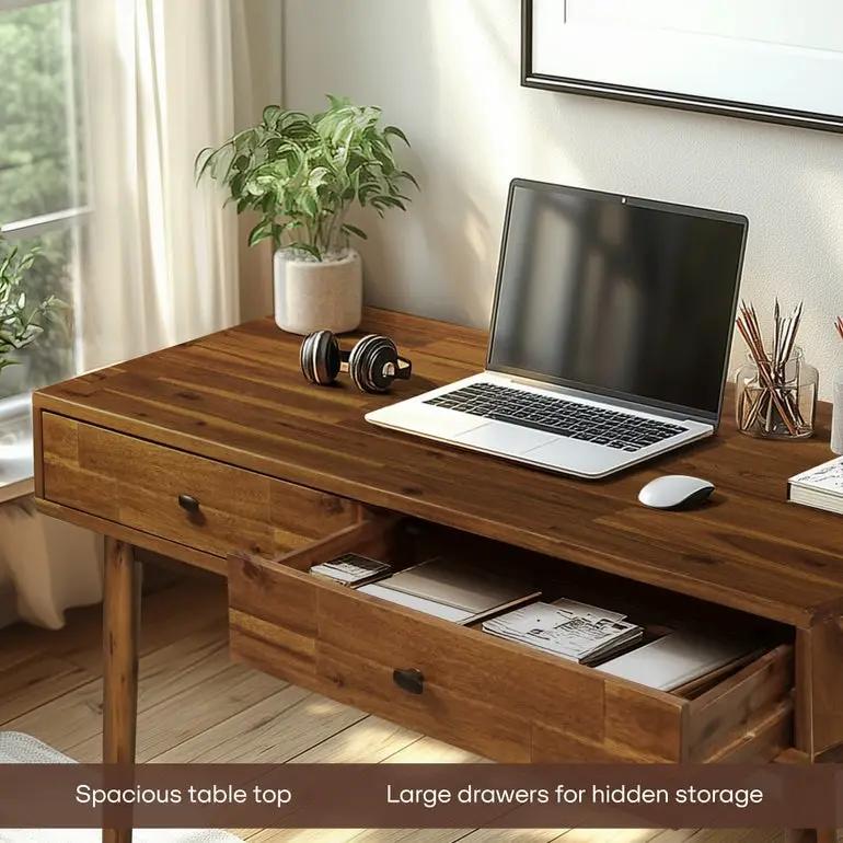 Lagom 48 Inches Solid Wood Desk by Megsu
