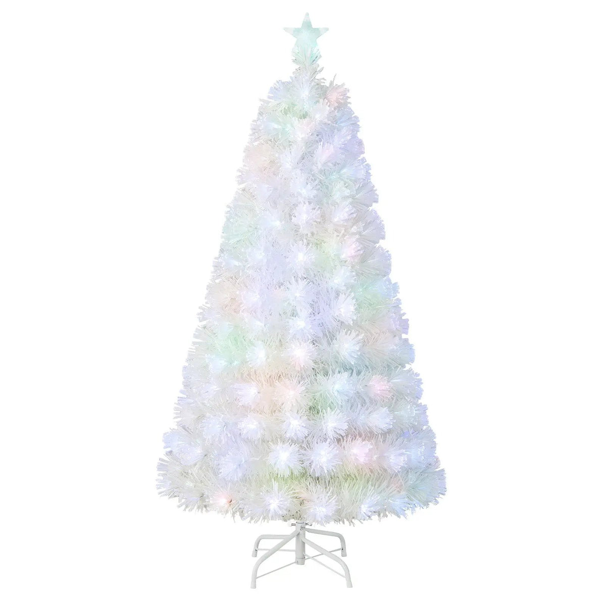 6/7 Feet Pre-Lit Fiber Optic White Snow-Flocked Artificial Christmas Tree, photo 20 of 24