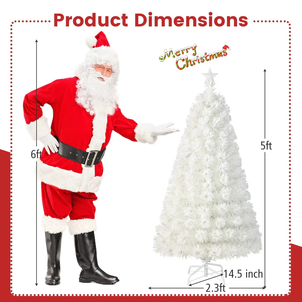 6/7 Feet Pre-Lit Fiber Optic White Snow-Flocked Artificial Christmas Tree, photo 12 of 24