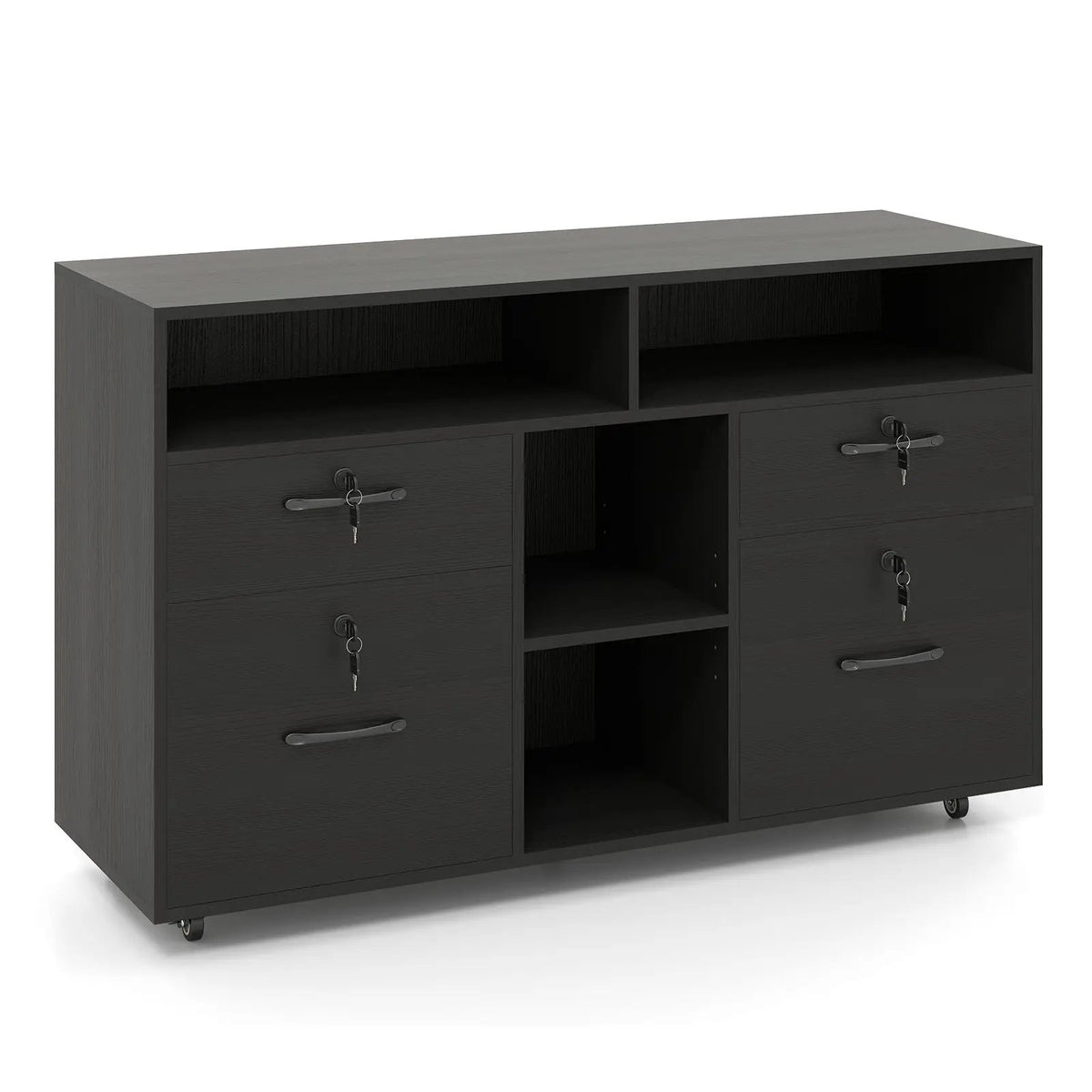 File Cabinet with Lock Mobile Lateral Filing Storage Organizer Modern Rolling Printer Stand, photo 12 of 16