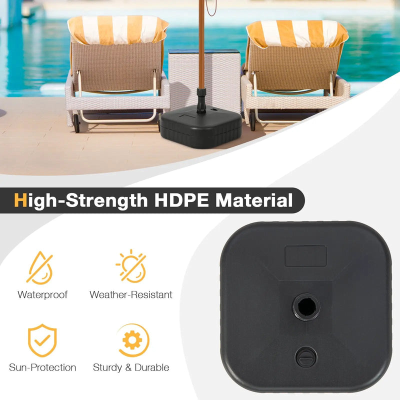 Patio Fillable Umbrella Base Fit 1.5 Inch Umbrella Poles for Yard Poolside-Black by DirectDeals