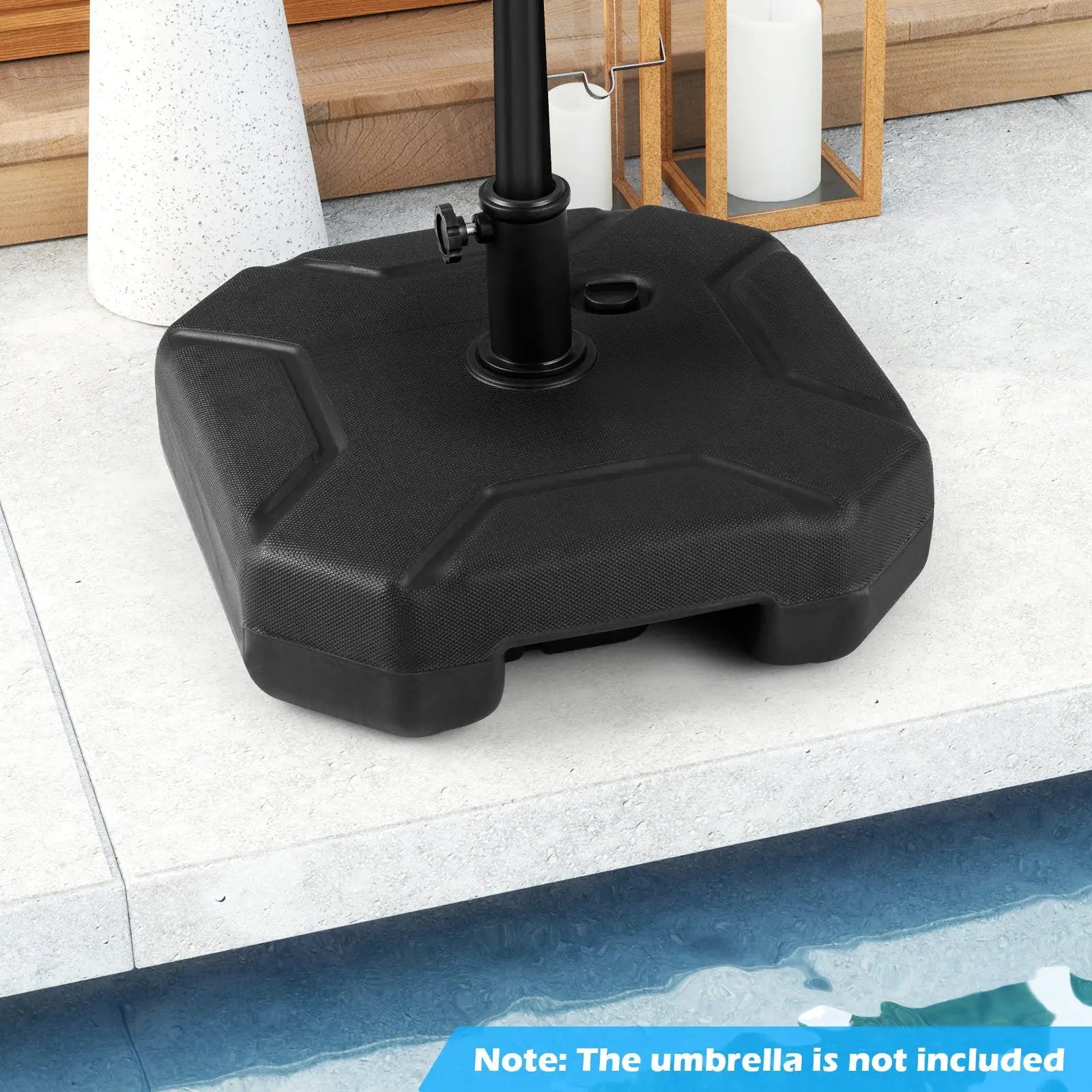 17 Inch 88 LBS Heavy-Duty Fillable Umbrella Base with Handle by DirectDeals