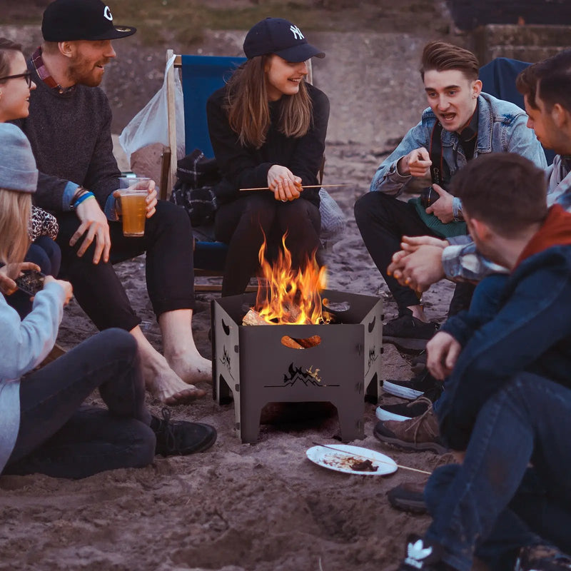 19 Inches Collapsible Portable Plug Fire Pit with Storage Bag by DirectDeals