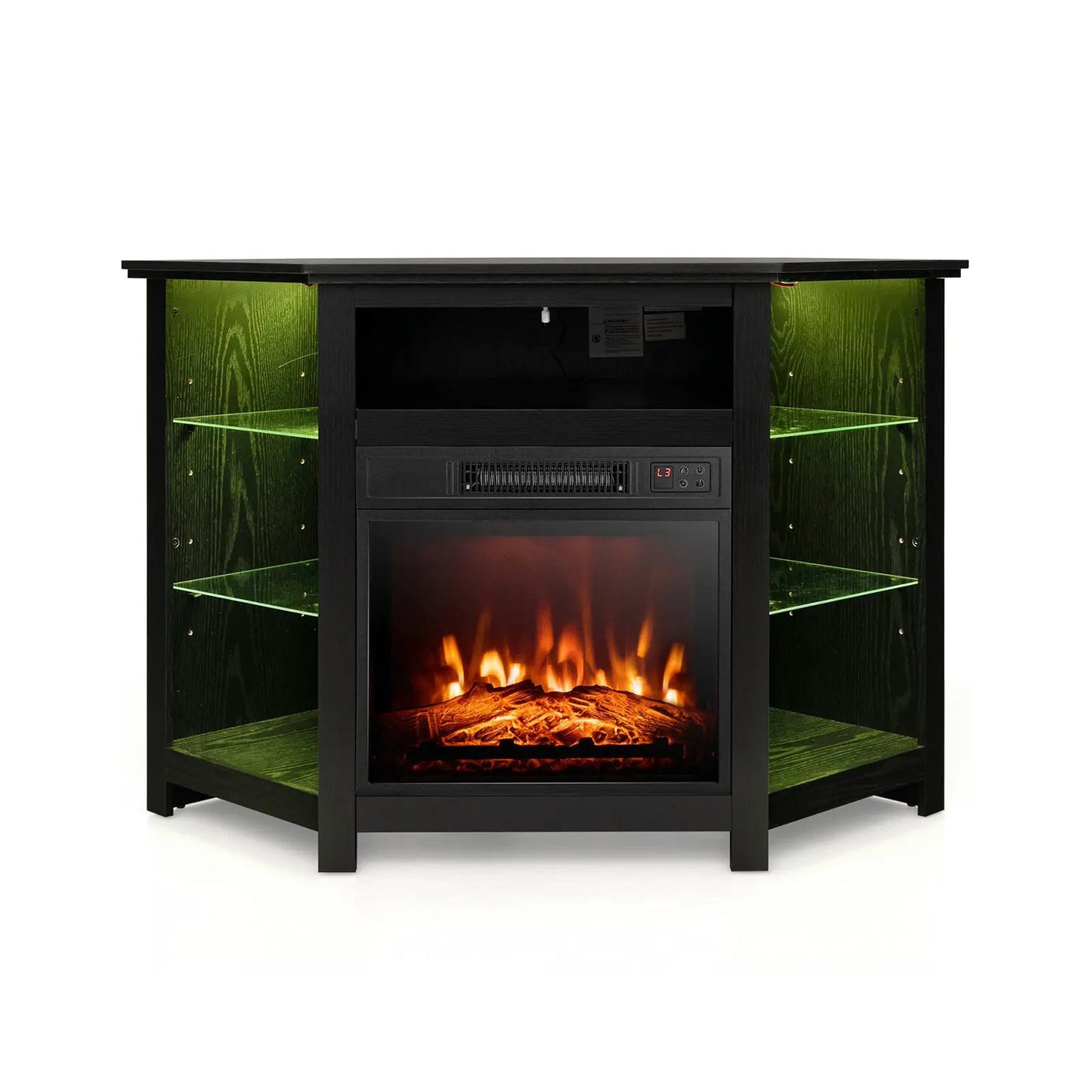 Fireplace Corner TV Stand with LED Lights and Smart APP Control for 50 Inches TV by DirectDeals
