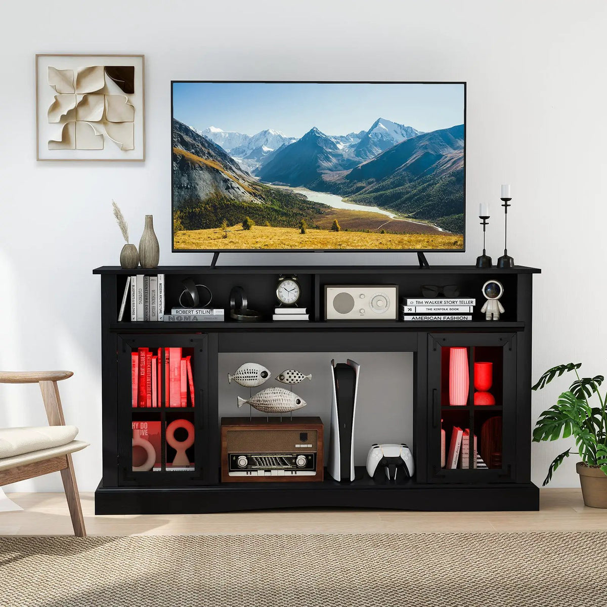 TV Stand with LED Lights and Remote Control