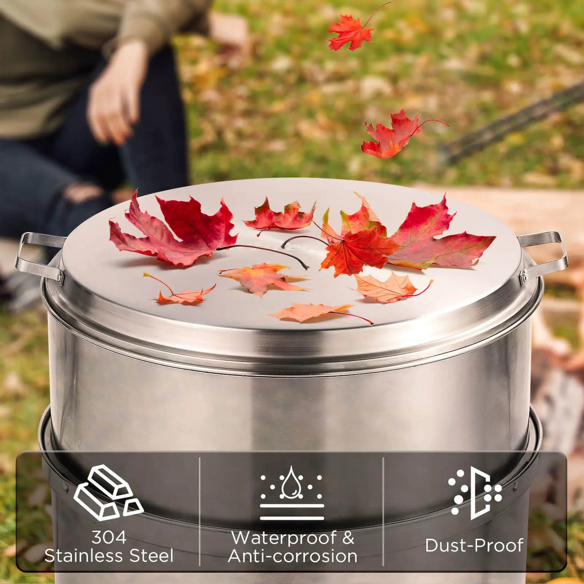 Fireside Pluto R19 Stainless Steel Fire Pit Lid by TURBRO