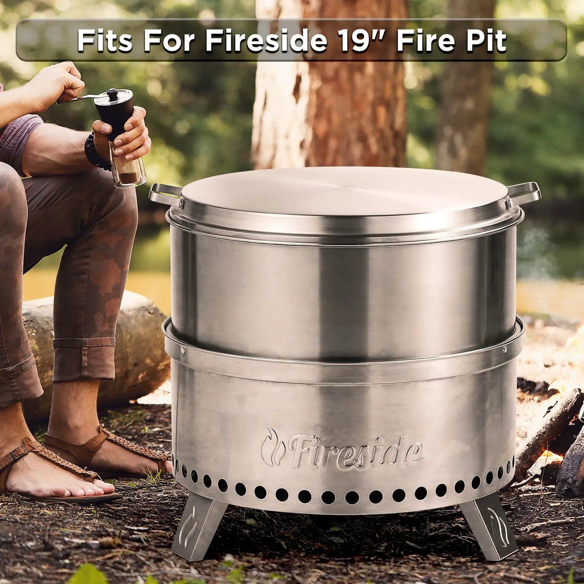 Fireside Pluto R19 Stainless Steel Fire Pit Lid by TURBRO