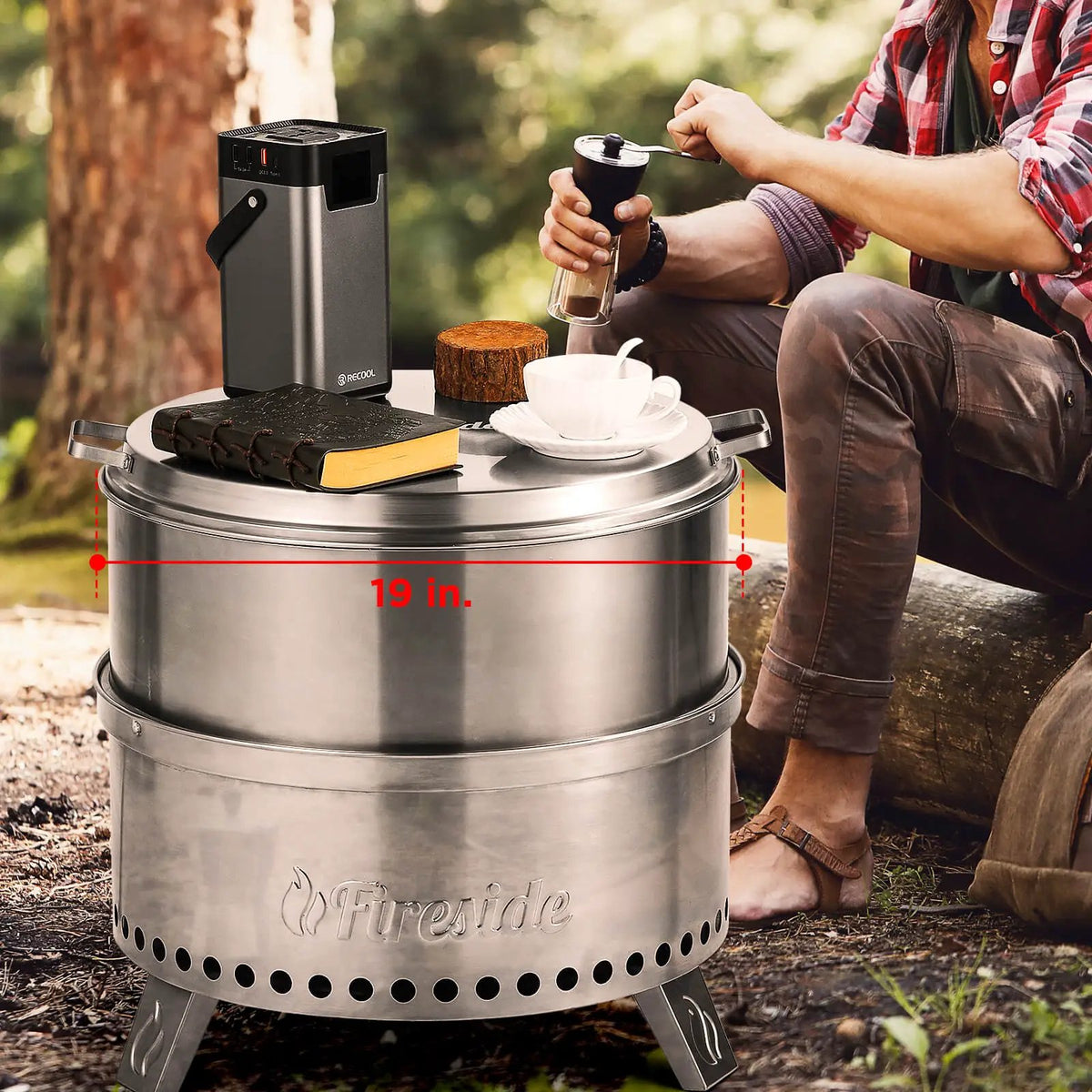 Fireside Pluto R19 Stainless Steel Fire Pit Lid by TURBRO